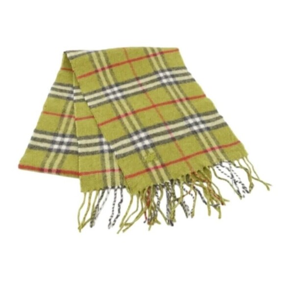 Burberry Cashmere/Merino Wool Nova Check Fringe Scarf Made in Scotland - Picture 2 of 5